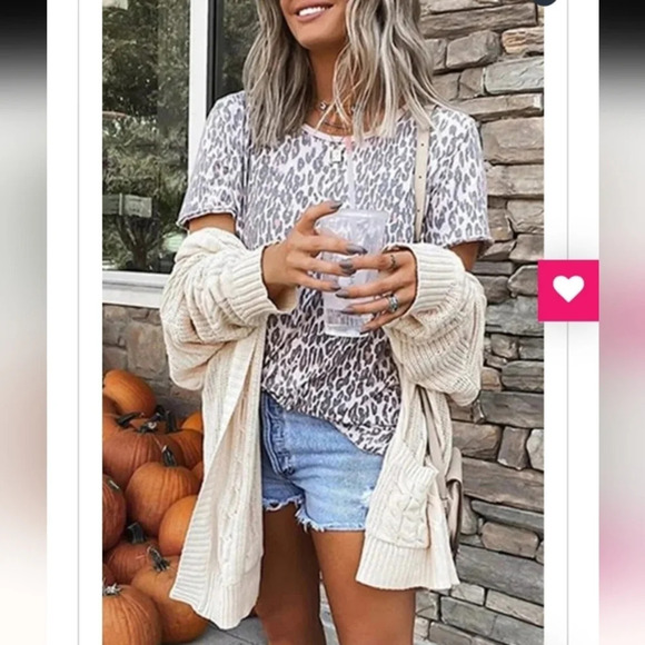 Free People Leopard Print Tourist Short Sleeve Burn Out T Leopard Print Size XS - Picture 6 of 8